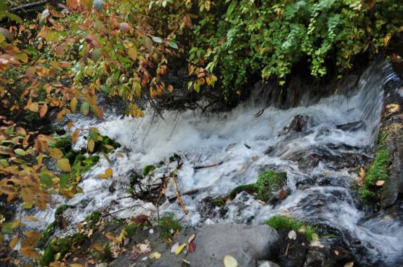 As águas puras que saem de antigos túneis de lava e dão início ao rio Sacramento, em Mount Shasta, na Califórnia, nos Estados Unidos